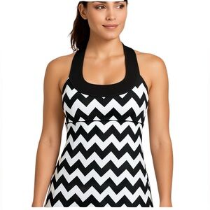 Lululemon Scoop Neck Tank Arrow Chevron Polar Cream Black / Black Size 6